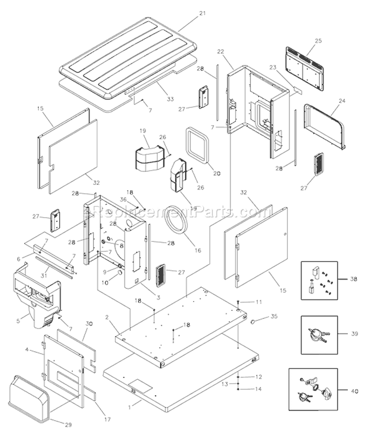 Page C Diagram and Parts List for 040234-0  Briggs and Stratton Generator